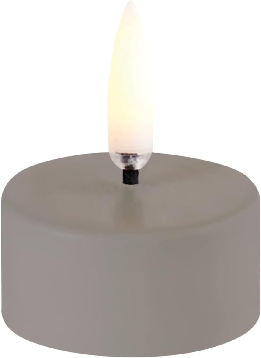 Theelicht - Kleine Kaars - Sfeerverlichting Huis - Brons Materiaal - 4cm Diameter - Grijs