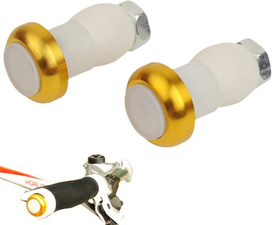 Fietsstuurlicht Set - Knipperlichten Fiets - Veilig Fietsen - Twee Verlichtingsmodi - 16-23mm Stuur - Goud — afbeelding 5