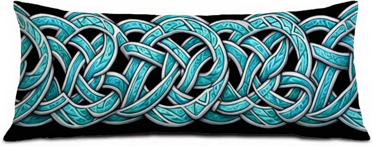 Zijslaapkussen Overtrek - Lichaamskussenhoes - Extra Ondersteuning - Onzichtbare Ritssluiting - 40 x 145 cm - Abstract Groen