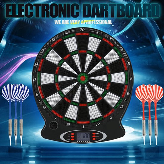 Elektronisch Dartbord Met LCD Scorebord - Dartspel Voor Thuis - Inclusief 6 Darts - Elektrisch - Softtip van Merkloos — afbeelding 3