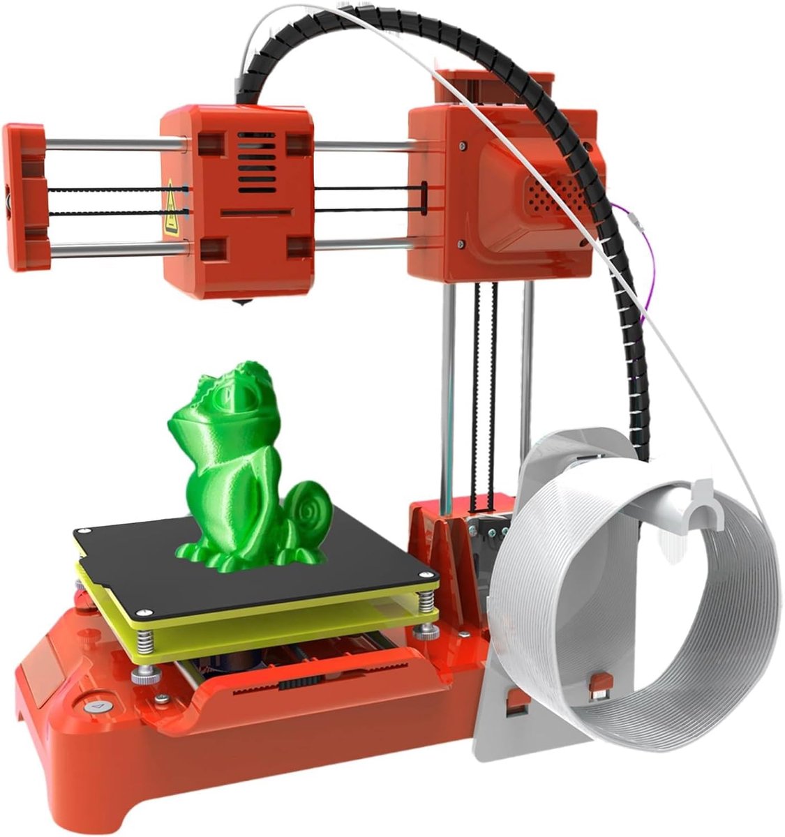 Mini 3D Printer - Desktop Printer - Beginner Hobby - Stil Printen - 100x100x100mm - Oranje