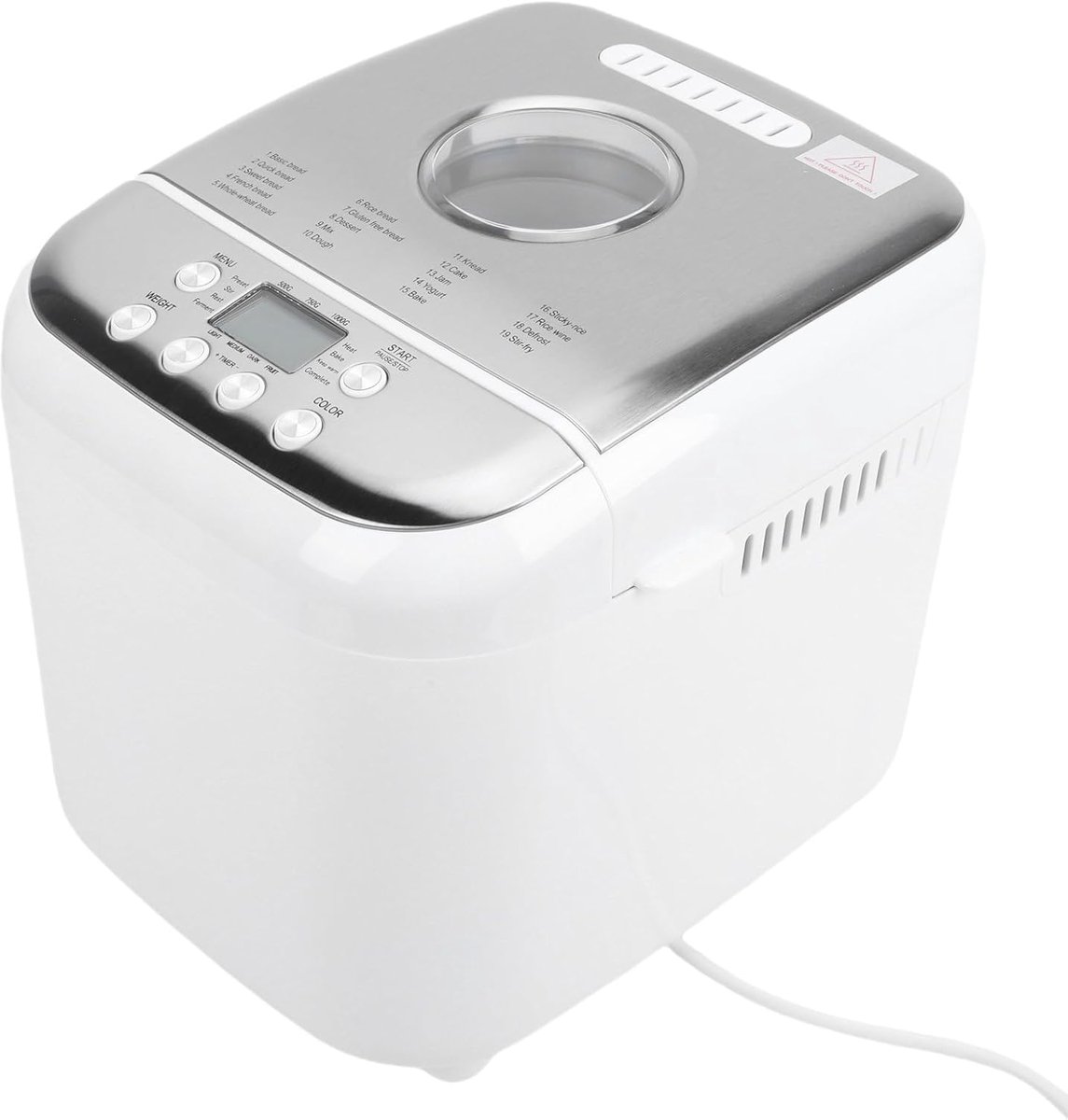 Broodbakmachine - Automatische Broodbakker - Thuis Brood Maken - 19 Programma's LCD - 3 Broodmaten