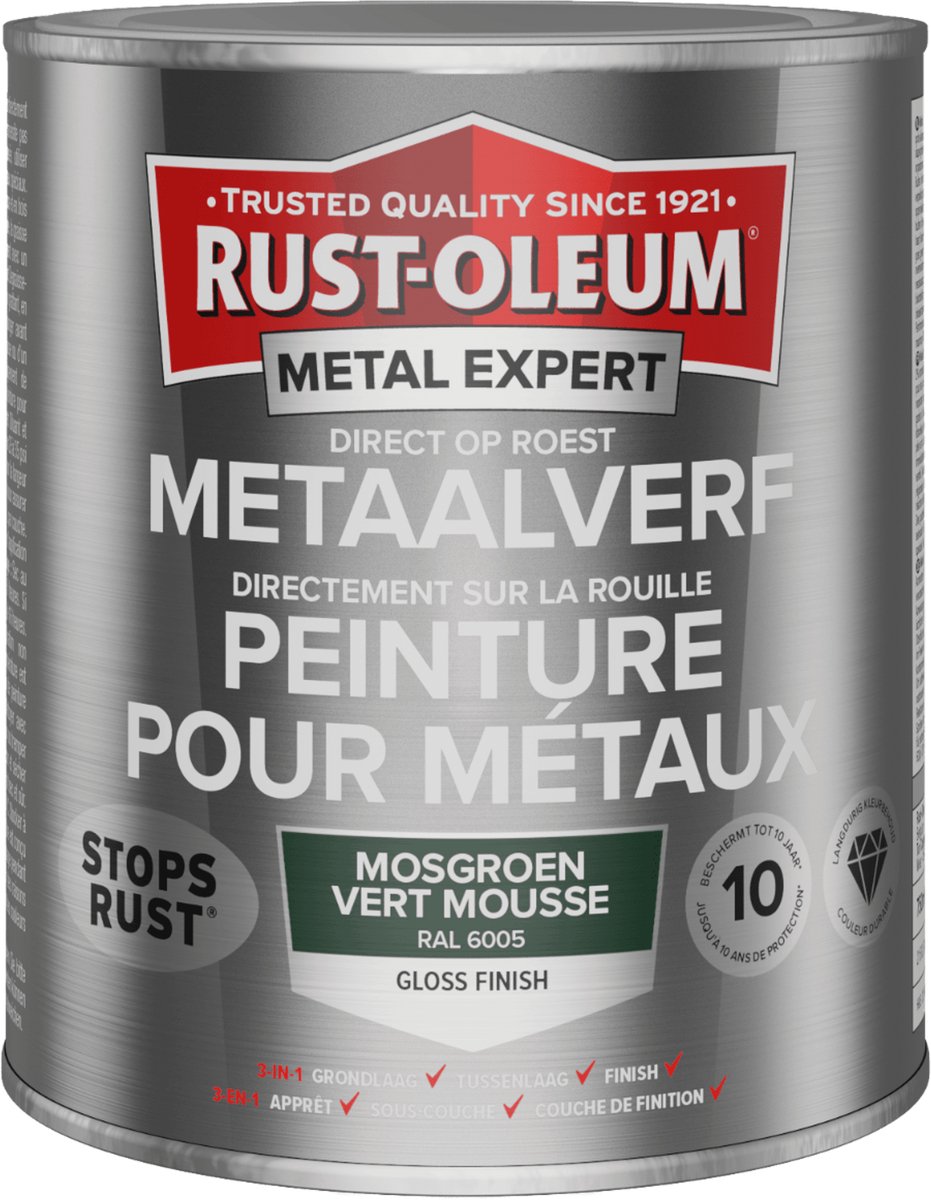 Rust-Oleum Metal Expert Direct Op Roest Metaal Verf 750ml - RAL 6005