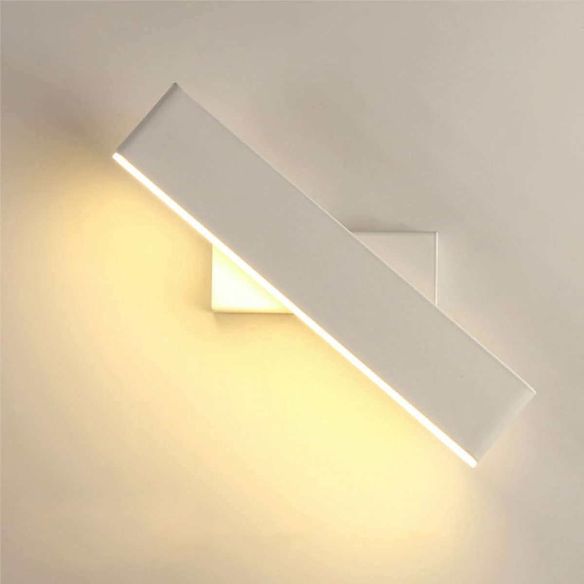 Led Wandlamp - Binnenverlichting Modern - Slaapkamer Kantoor - Draaibaar 3 Kleuren - 31x15x3 cm - Wit