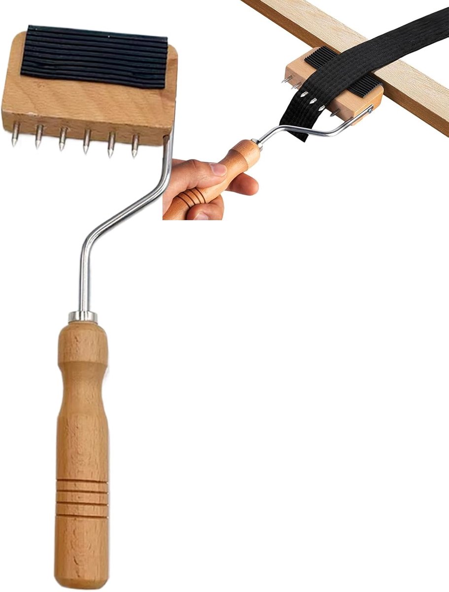 Bandspanner Ganzenhals - Hefboomtrekker Tapijt - Meubel Restauratie - Robuust Hout Metaal - 28 x 9.2 cm