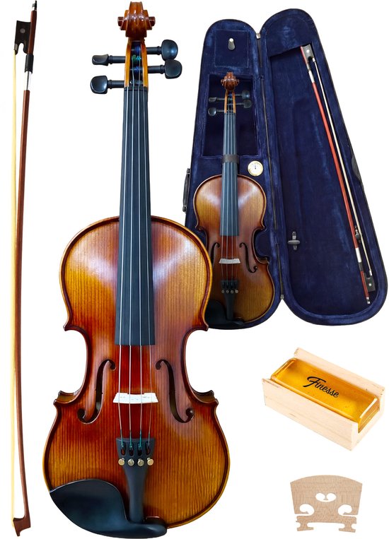 Finesse Viool Starterset - met Koffer & Accessoires - 4/4 - Viool Muziekinstrument - Paris