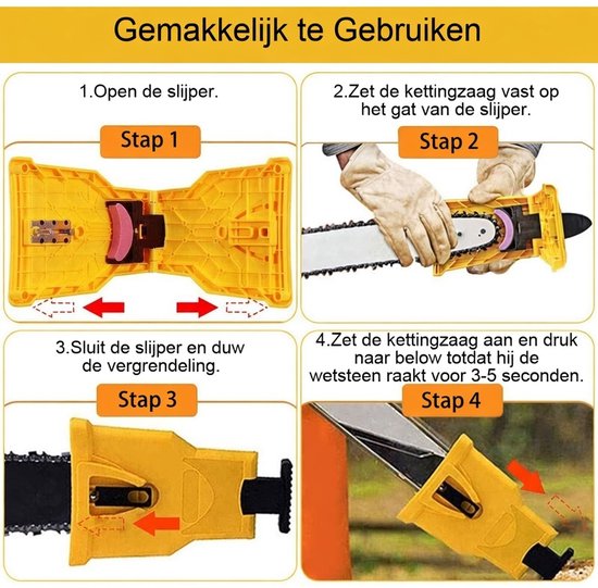 Slijpset Geschikt voor kettingzagen, inclusief 3 slijpstenen, gereedschap Geschikt voor het slijpen van grasmaaiers en kettingzagen. van Merkloos	 — afbeelding 2