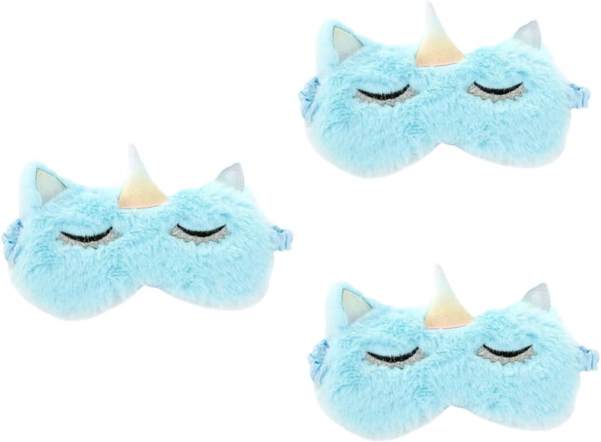 Satijnen Slaapmasker - Oogmasker Nacht - Comfortabel Slapen - Zachte Elastische Band - 19.5 x 8.5 cm - Hemelsblauw