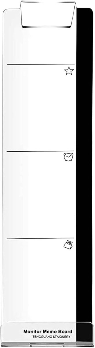 Monitor Notitiehouder - Scherm Organizer - Bureau Werkplek - Zijmontage Acryl - 30 x 8 cm - Transparant