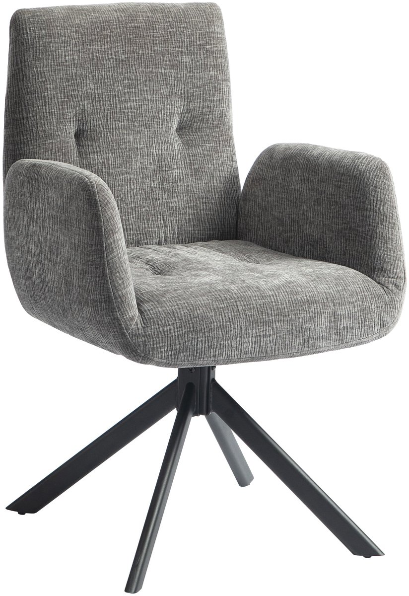 Merax Draaibare Fauteuil Donkergrijs – Moderne Loungestoel Met 360° Draaifunctie, Stoffen