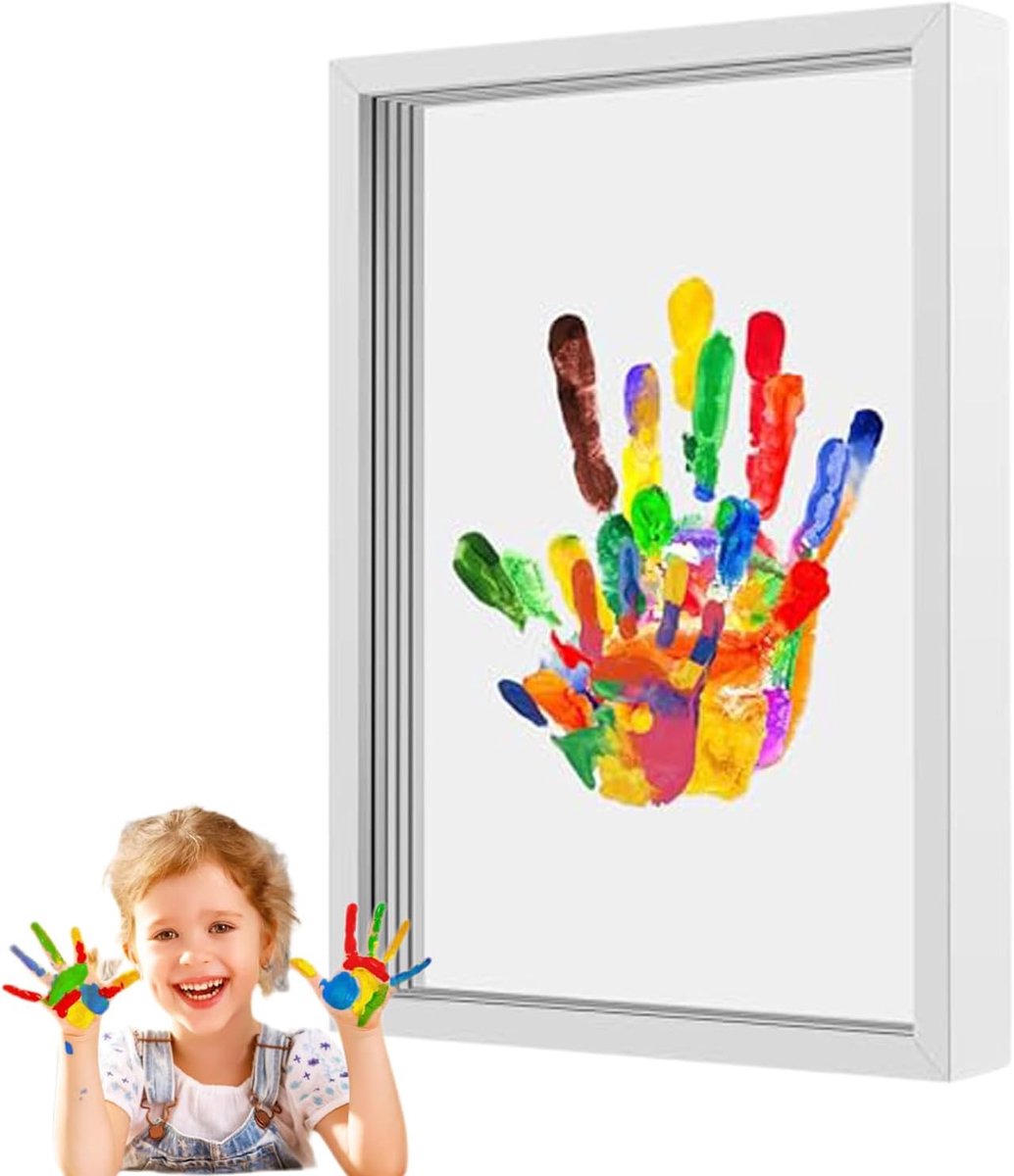Baby Handafdruk Kit - Familie Aandenken - Herinneringen Vastleggen - Robuuste Constructie - 36.5 x 23.5 cm - Wit