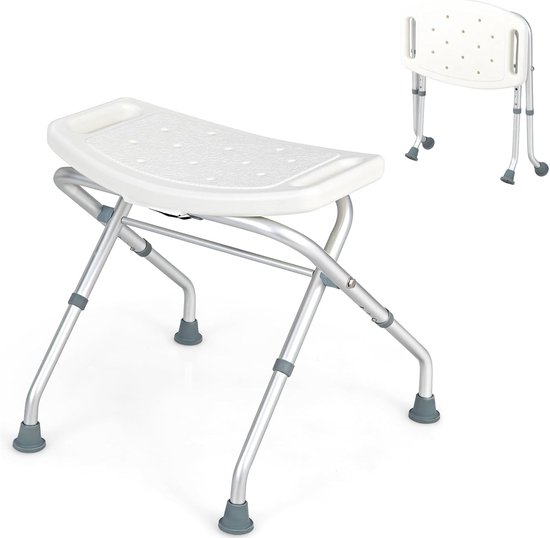 Antislip douchkruk – Verstelbaar 49–52,5 cm, aluminium, met armleuningen, 150 kg