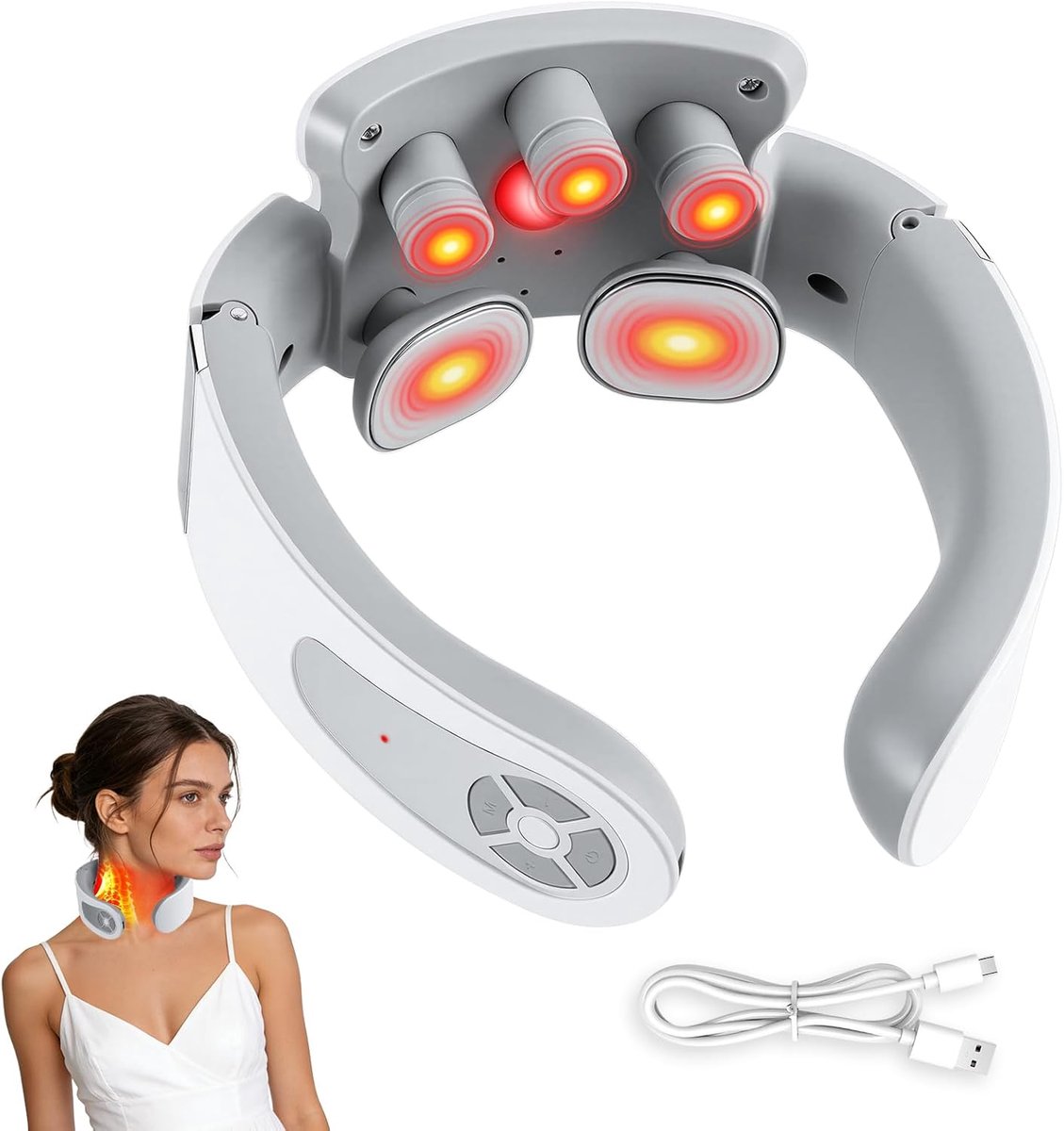 Nekmassager - Elektrische Schouder - Pijnverlichting Nek - Intelligente Spraak - 186 x 76 cm