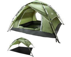 Eastwall Kampeertent - Pop-up Campingtent - 230 x 230 cm - UV bescherming - 3-4 personen - Tent - Groen
