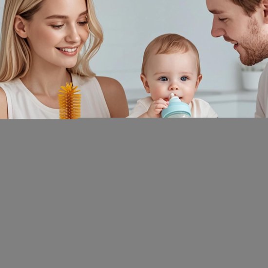 Flessen Schoonmaakset - Borstelset Babyflessen - Hygiënisch Reinigen - Compacte Opbergdoos - 13x18x6 cm - Bruin Groen — afbeelding 2
