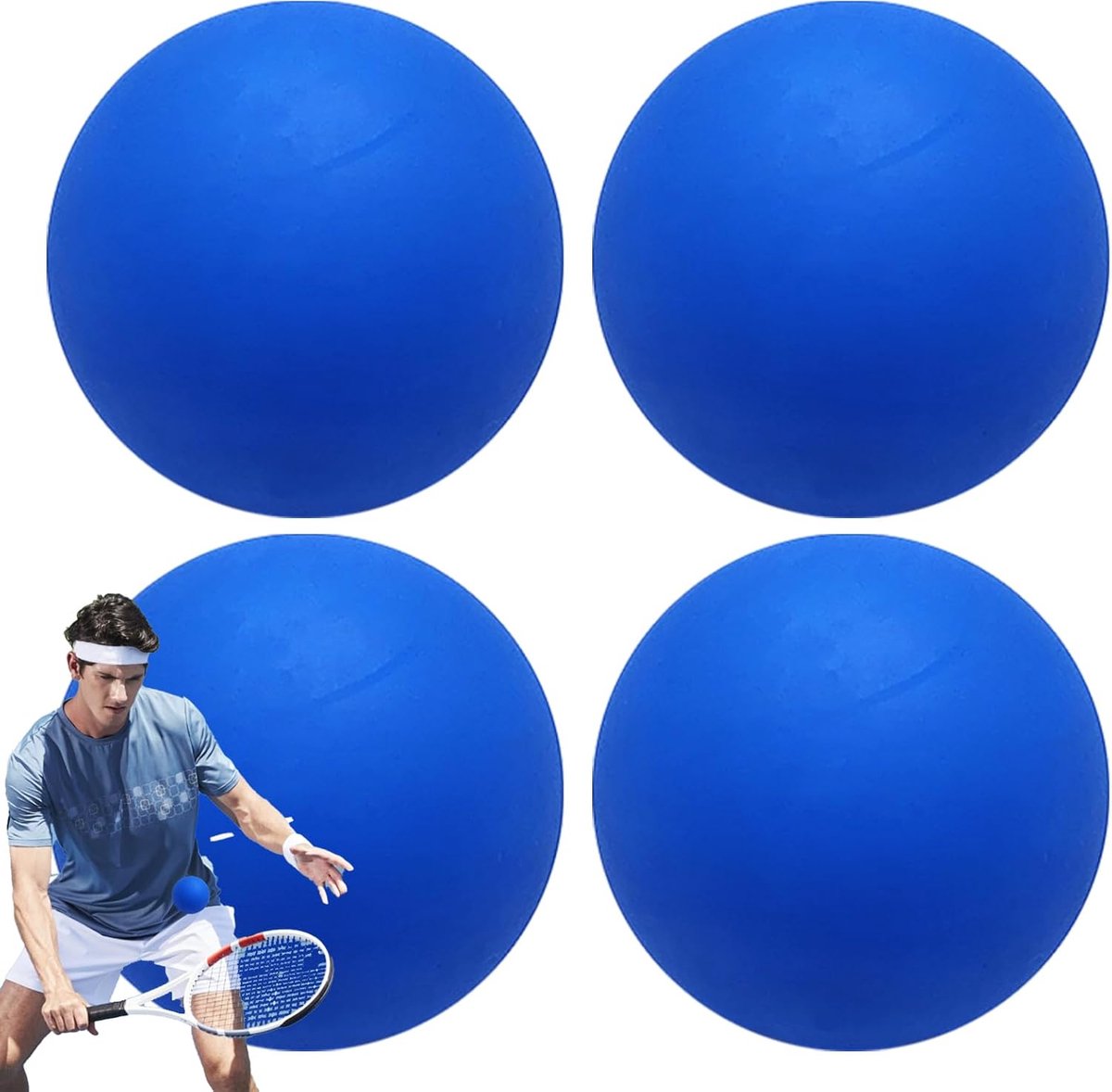 Squash Ball Set - Sport Ballen - Training en Spel - Hoge Elasticiteit - 60 mm Diameter - Blauw