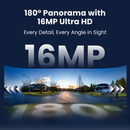 Reolink Elite Pro Floodlight PoE, 16MP Dual-Lens PoE Beveiligingscamera met 180° Beeld, Verstelbare Schijnwerpers Van 2800 Lumen, Lokale AI-videozoekopdracht, Volledig Kleuren & Infrarood Nachtzicht, Slimme Detectie, 24/7 Opname met Bewegingstracking van Merkloos — afbeelding 3