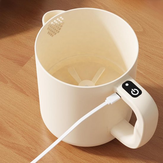 Elektrische Keukenmixer - Oplaadbare Klopper - Bakken en Mixen - Draadloos en Draagbaar - 1 Liter Capaciteit - Beige van Merkloos — afbeelding 5