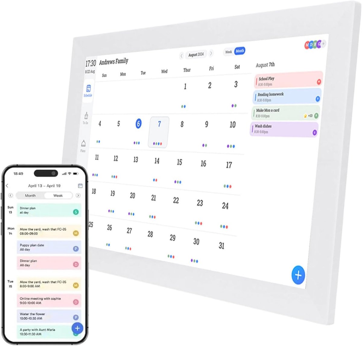 Digitale Kalender - Smart Planner - Familie Organisatie - Wifi Connectiviteit - 154 Inch Touchscreen