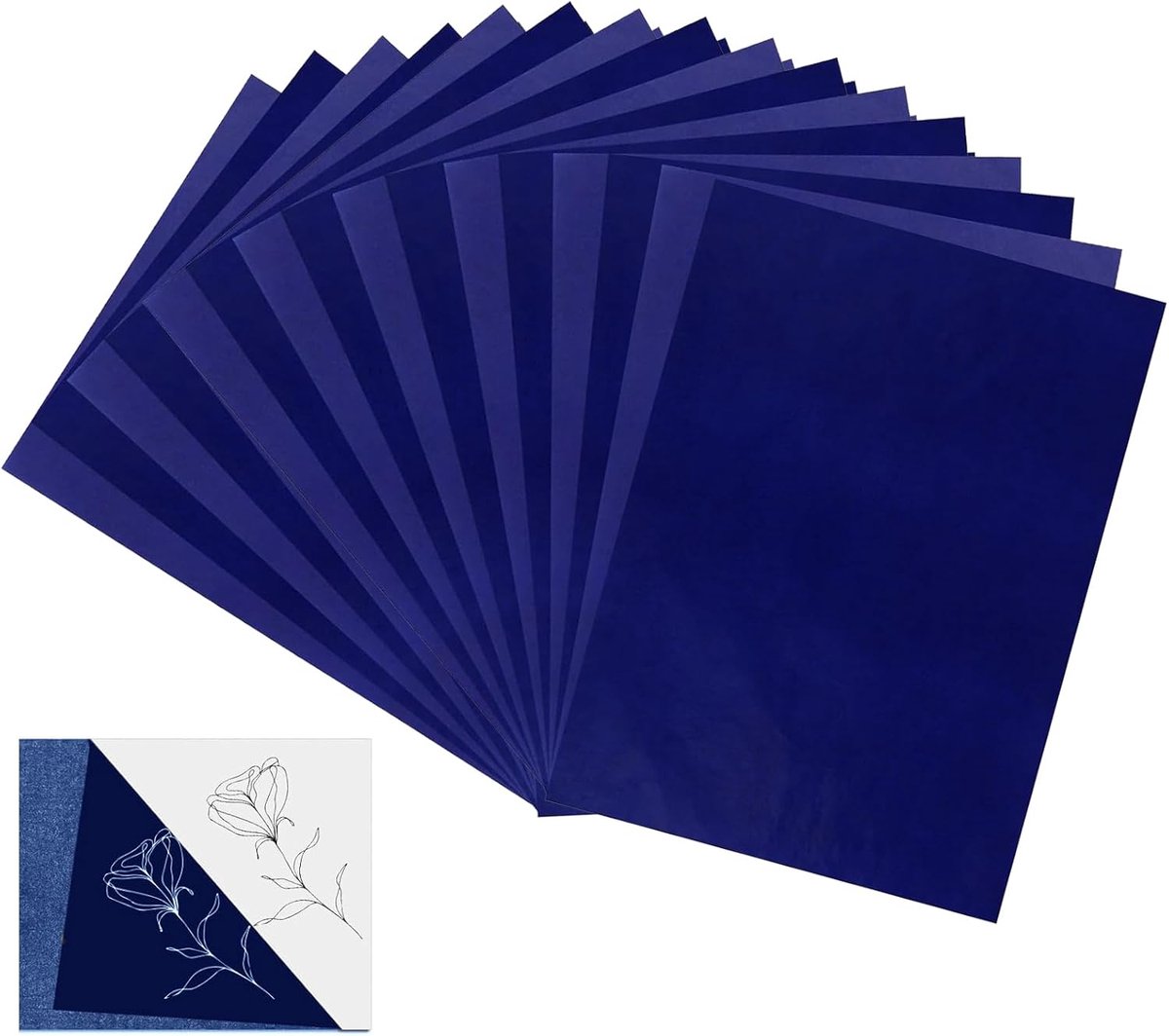 Koolstofpapier Set - Transfer Papier - Ontwerpen Tekenen - 100 Vellen A4 - 21x29.7 cm - Blauw