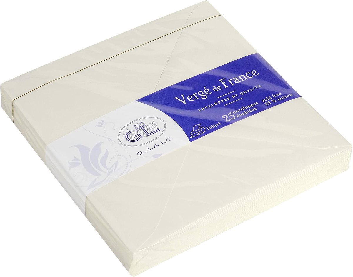 Gegomde Enveloppen - Verzendenvelop Wenskaart - Briefpost Versturen - PEFC Gecertificeerd Papier - 14 x 14 cm - Wit