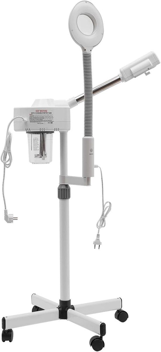 Gezichtsstomer Lamp - Stoomapparaat Verdamper - Huidverzorging Salon - UV Waterzuivering - 120 cm Hoog - Wit