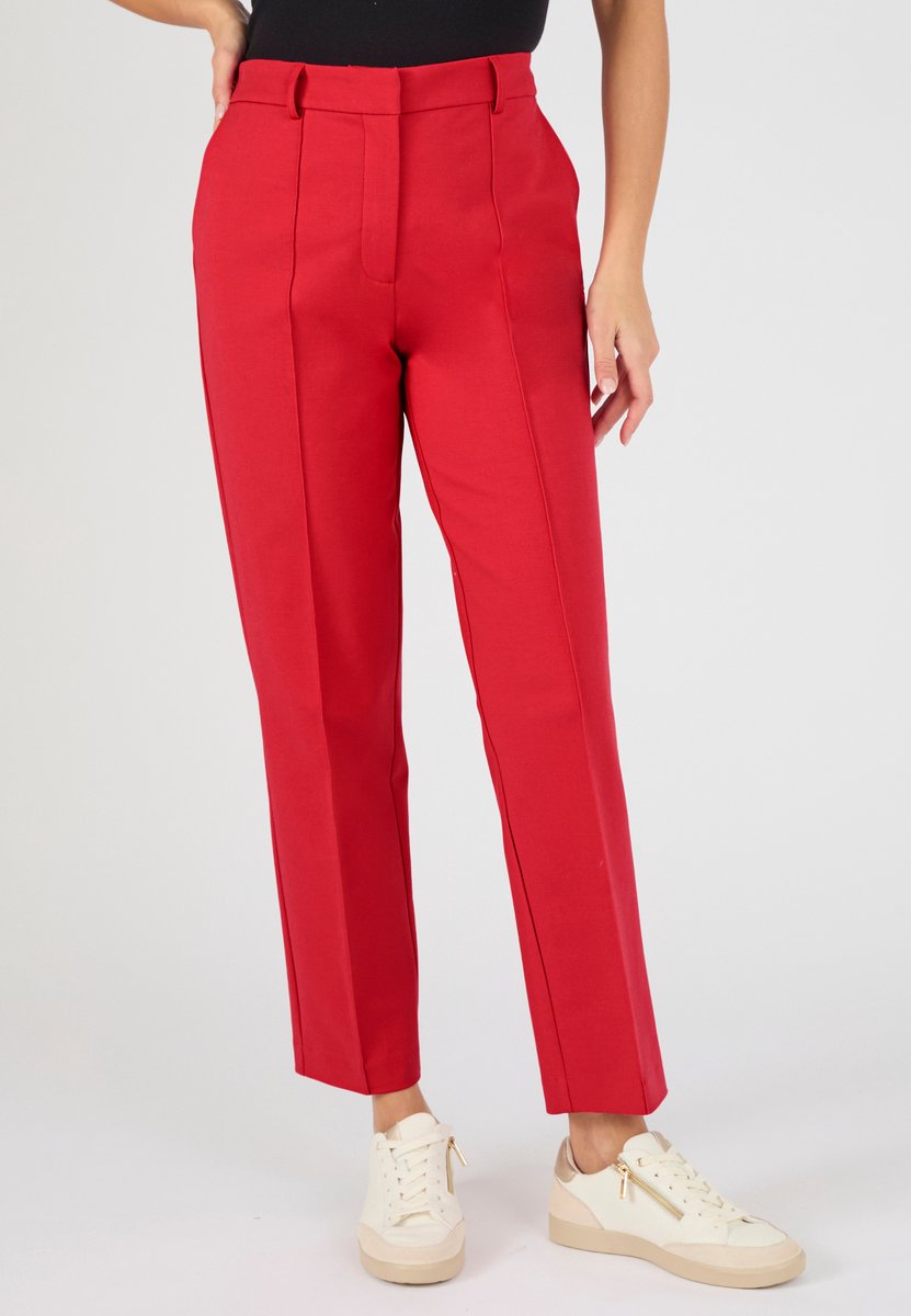 Damart - Broek 7/8 katoen satijn - Dames - Rood - 38