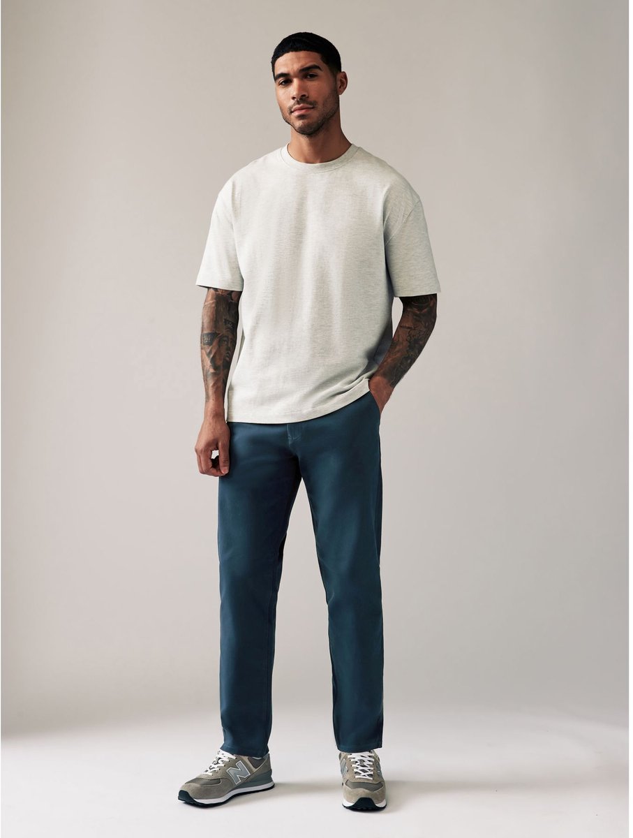 Next - Heren - Stretch chinobroek met rechte pasvorm - Blauw