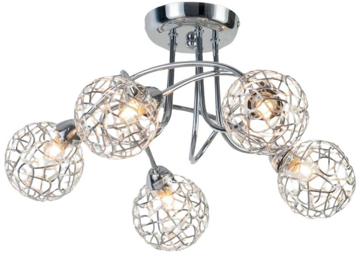 Kosilum - Aphyse - Plafondlamp - Zilver/Chroom - Metaal en aluminium