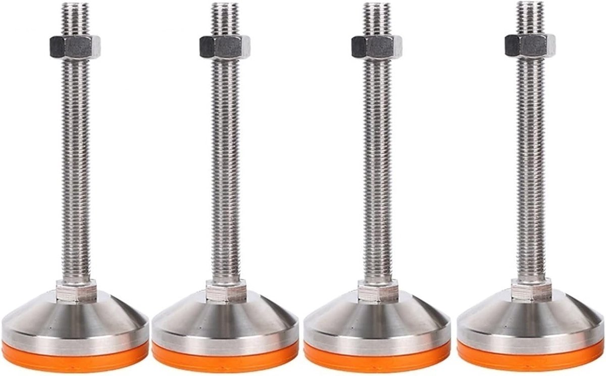 Nivelleer Voeten - Verstelbare Poten - Meubels Stabiliseren - Roestvrij Staal - 80mm Basis