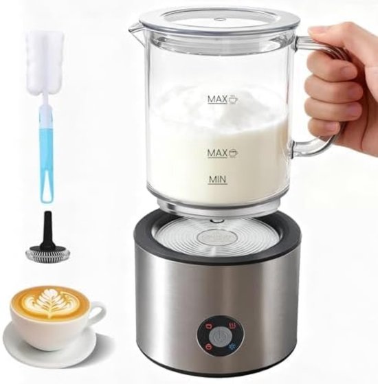 Elektrische Melkopschuimer - 4-in-1 - 500 ml - Warm en Koud Opschuimen