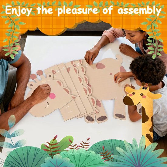 Houten Meetlat - Groeimeter Kinderen - Kinderkamer Decoratie - Met Giraffen Design - 180 cm Lengte - Natuurlijk Hout — afbeelding 4