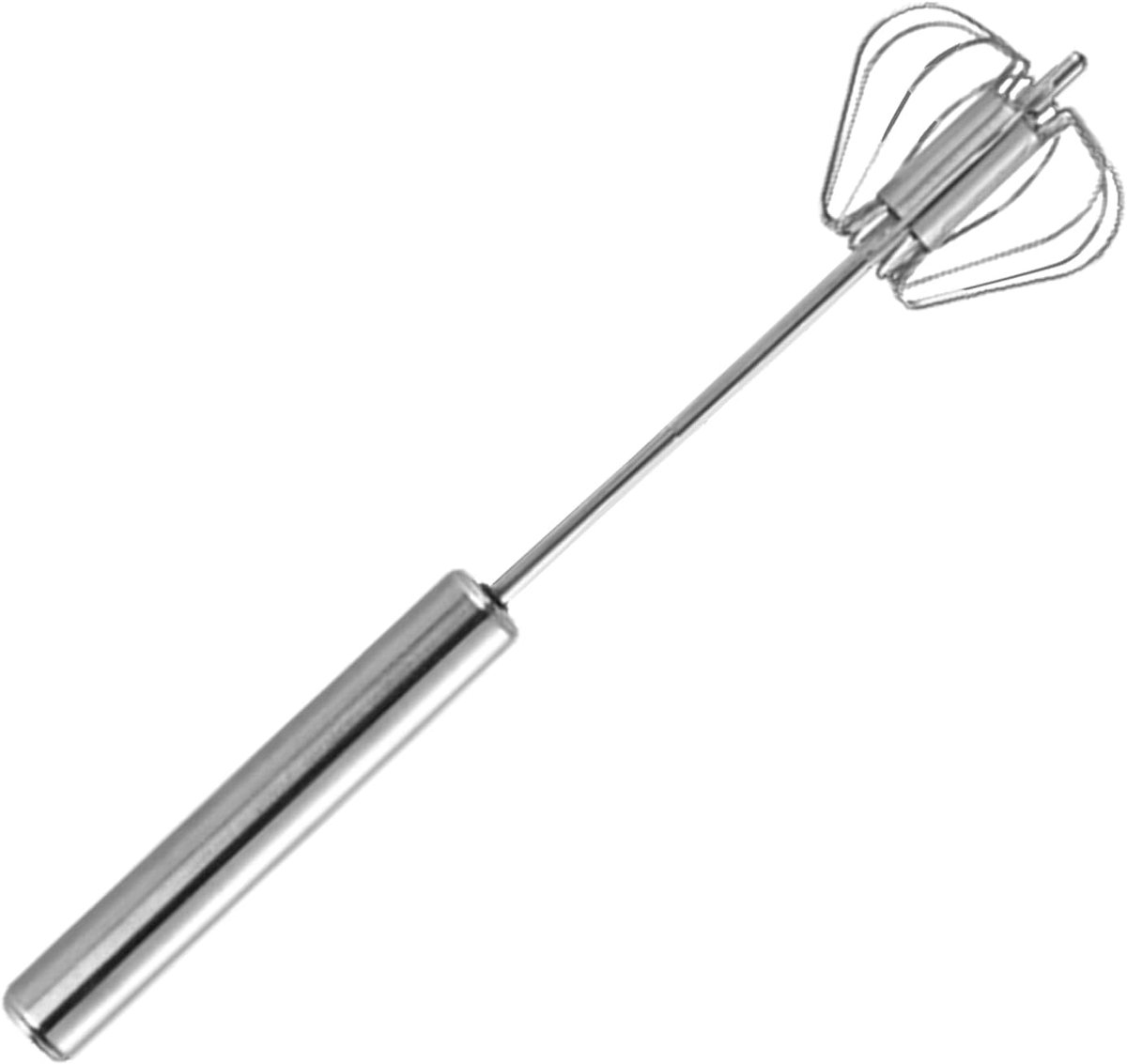 Eierklopper RVS - Handgarde Melkopschuimer - Beslag Maken - Halfautomatisch Roterend - 32 cm