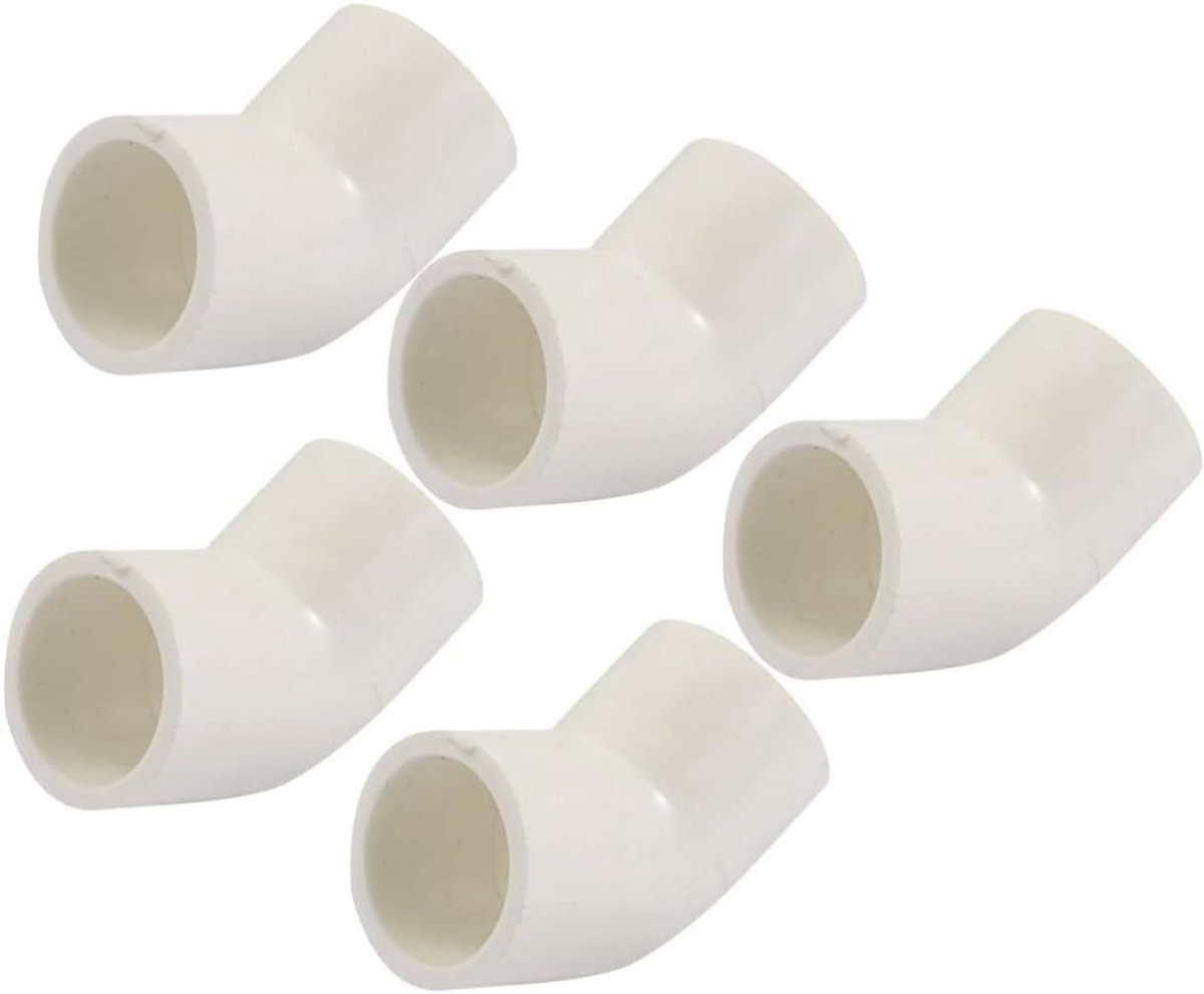 Allecto - PVC buisfittingen - 45 graden elleboog - wit - koppelstukken - haakse verbinding - buigstukken - loodgieters- en irrigatiesystemen - wit ...