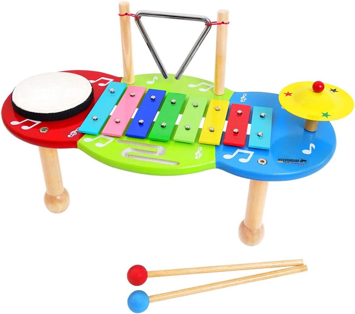 Muziektafel Kinderen - Percussie Tafel - Muziek Leren - 8 Kleurrijke Tonen - 45 cm Hoog