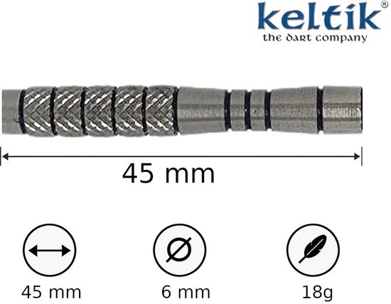 Softdart Soft Dart Pijlen Keltik Rowan 18 g - 80% Tungsteen — afbeelding 4