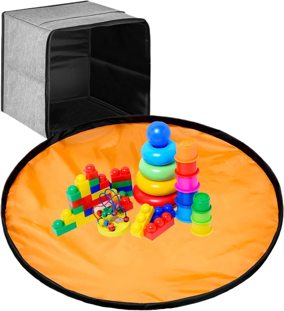 Speelgoed Opbergbox - Opbergtas Kinderen - Speelgoed Opruimen - Met Speelmat - 36x25x7 cm