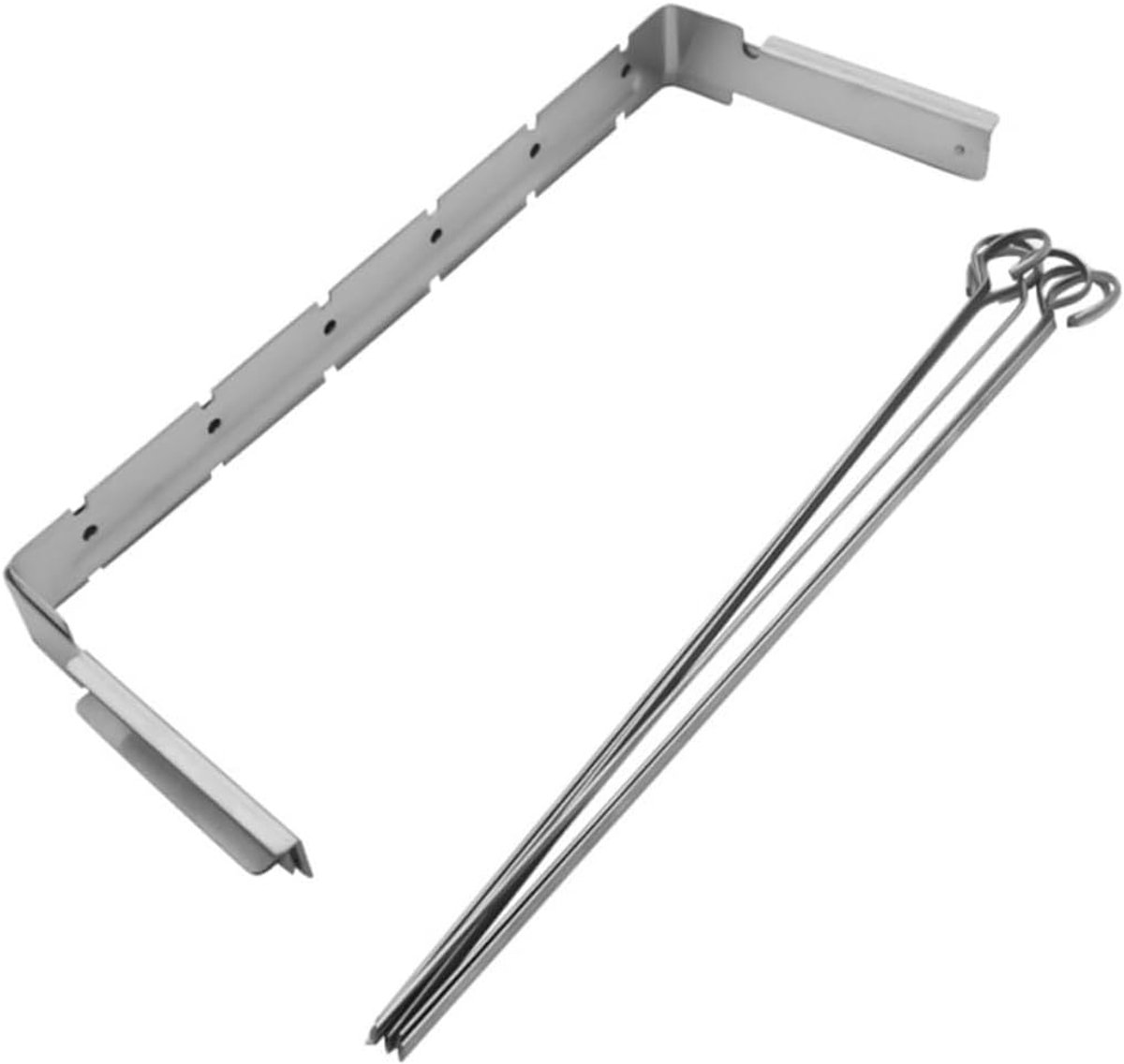 Barbecue Rekken - Grill Gereedschap - Buiten Koken - Opvouwbaar Ontwerp - 36 cm Lengte - Zilver