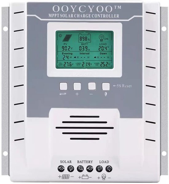 MPPT Laadregelaar 60A met Automatische Detectie voor 12V/24V PV Systemen