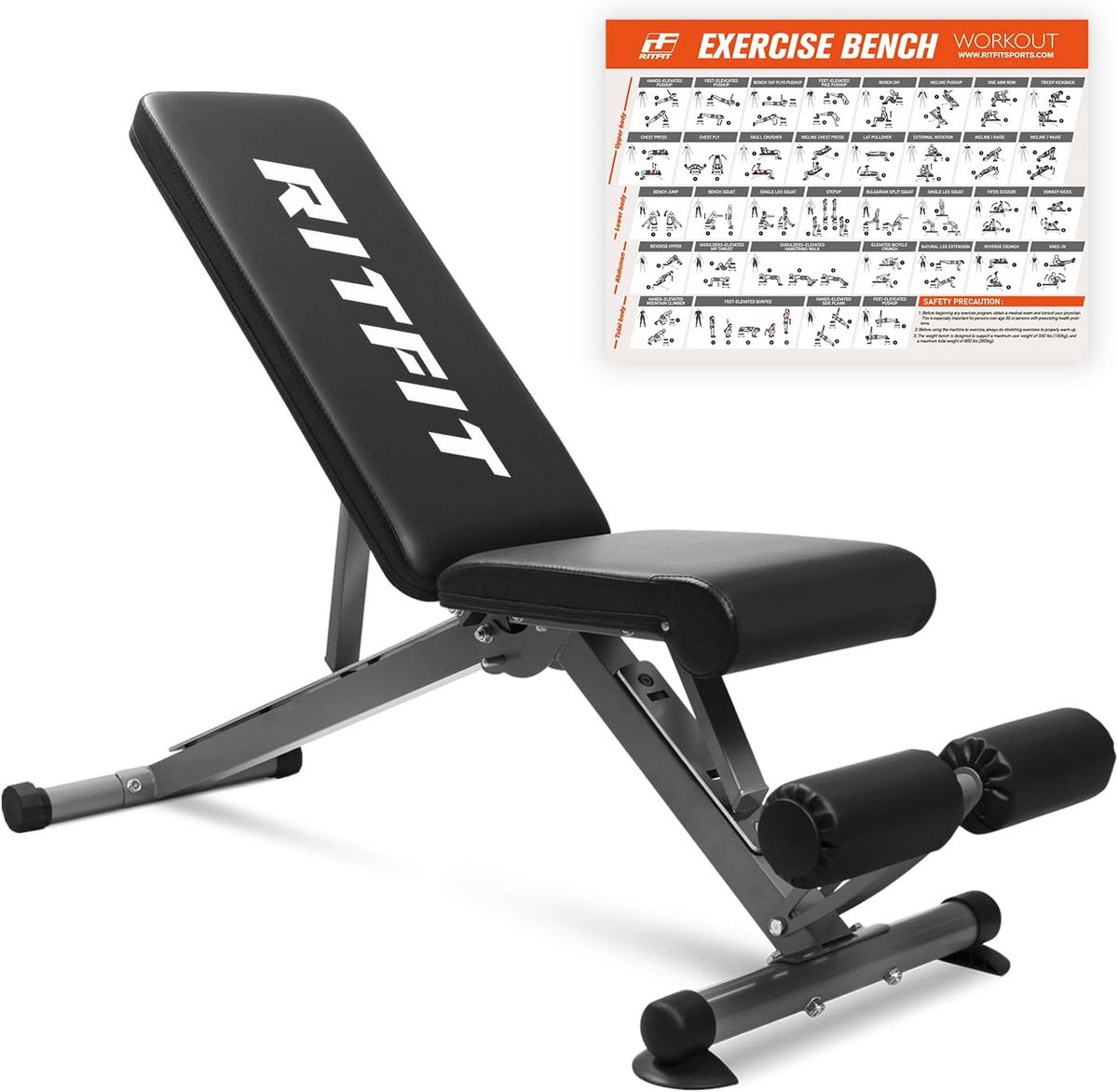 Verstelbare en Opvouwbare Gewichtsbank voor Thuisgym – Ideaal voor Krachttraining en Full Body Workouts