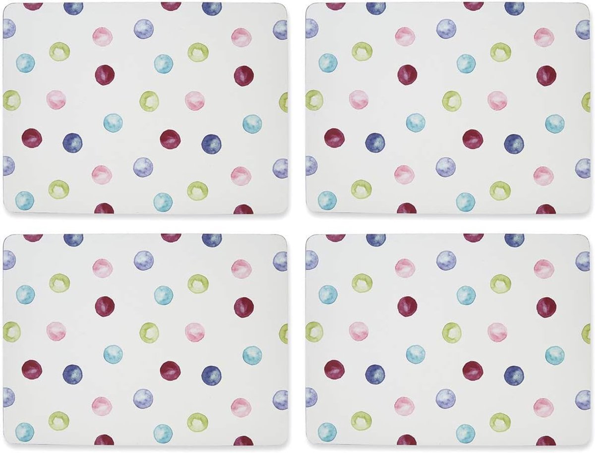 Set van 4 Placemats met Spotty Dotty Decoratie
