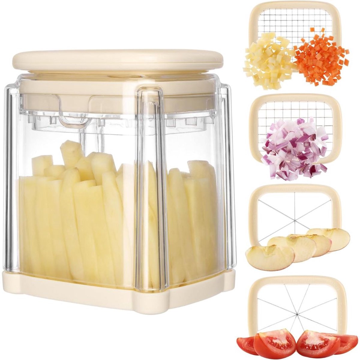 DYNA® Appelsnijder - Appel Snijder - Crème - 16cm x 13cm x 10cm