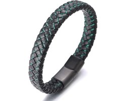 HALUKAKAH ● Jazz ● Echt Leder Handgemaakte Vlecht Veelkleurig Armband Magnetische Sluiting van Titanium Maat Verstelbaar 21.5-23cm met Gratis Geschenkdoos