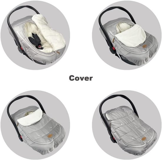 Waterdichte Autostoelhoes en Vlaggentas Geïntegreerd voor Kinderwagen en Autostoel - Winter Slaapzak voor Baby's van 0-12 Maanden van Merkloos — afbeelding 4