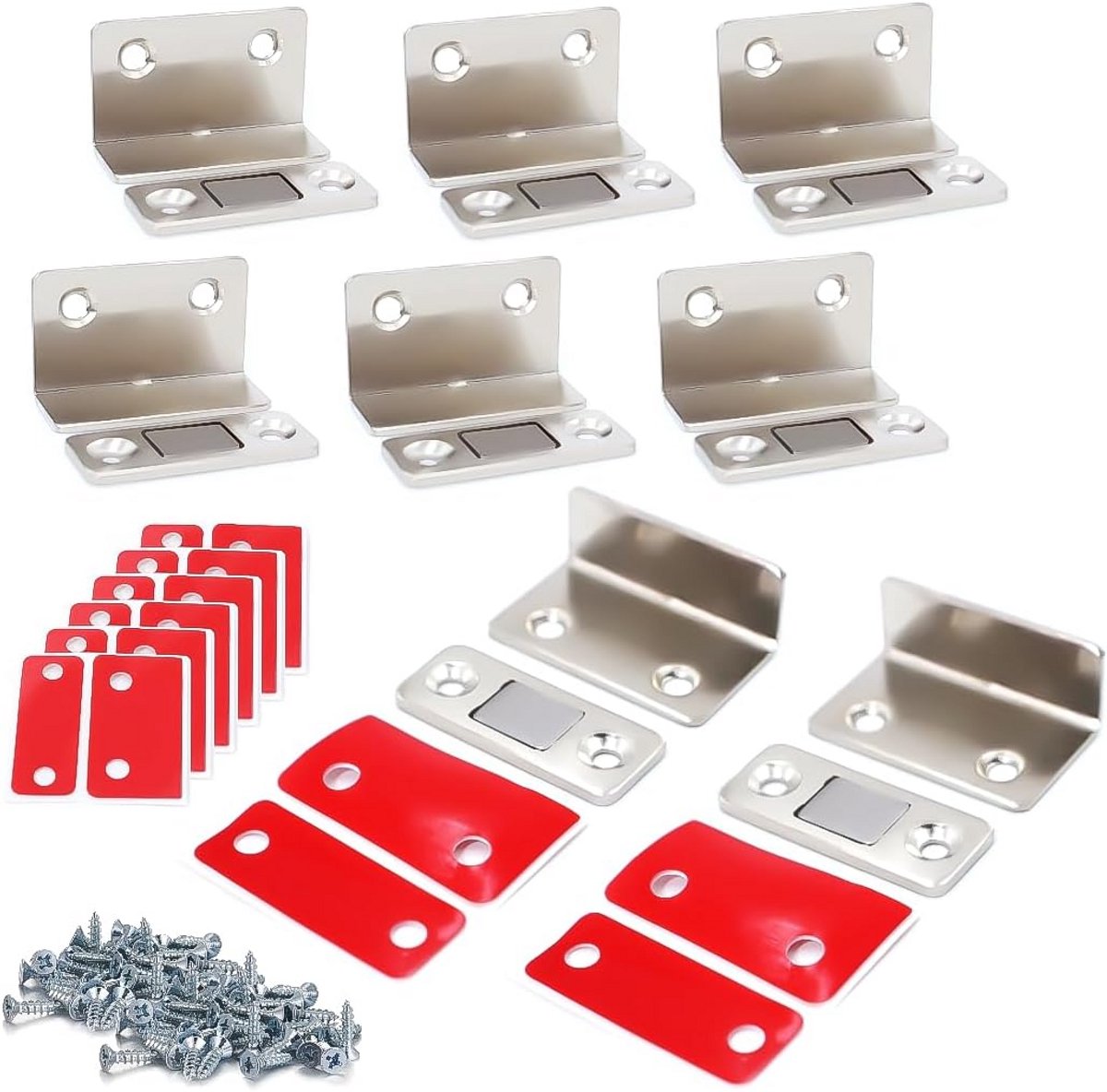 Ultra Dunne L-vormige Magnetische Deurvangers - 8 Pack voor Keuken en Meubel