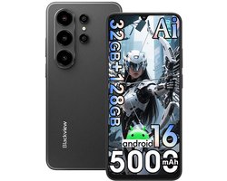 Smartphone Blackview WAVE 10 - 32 GB RAM + 128 GB ROM - Android 16 - 6,88 in - 5000mAh - 4G Dual SIM - 32 MP AI-camera - WiFi 5 - GPS - OTG - Zwart