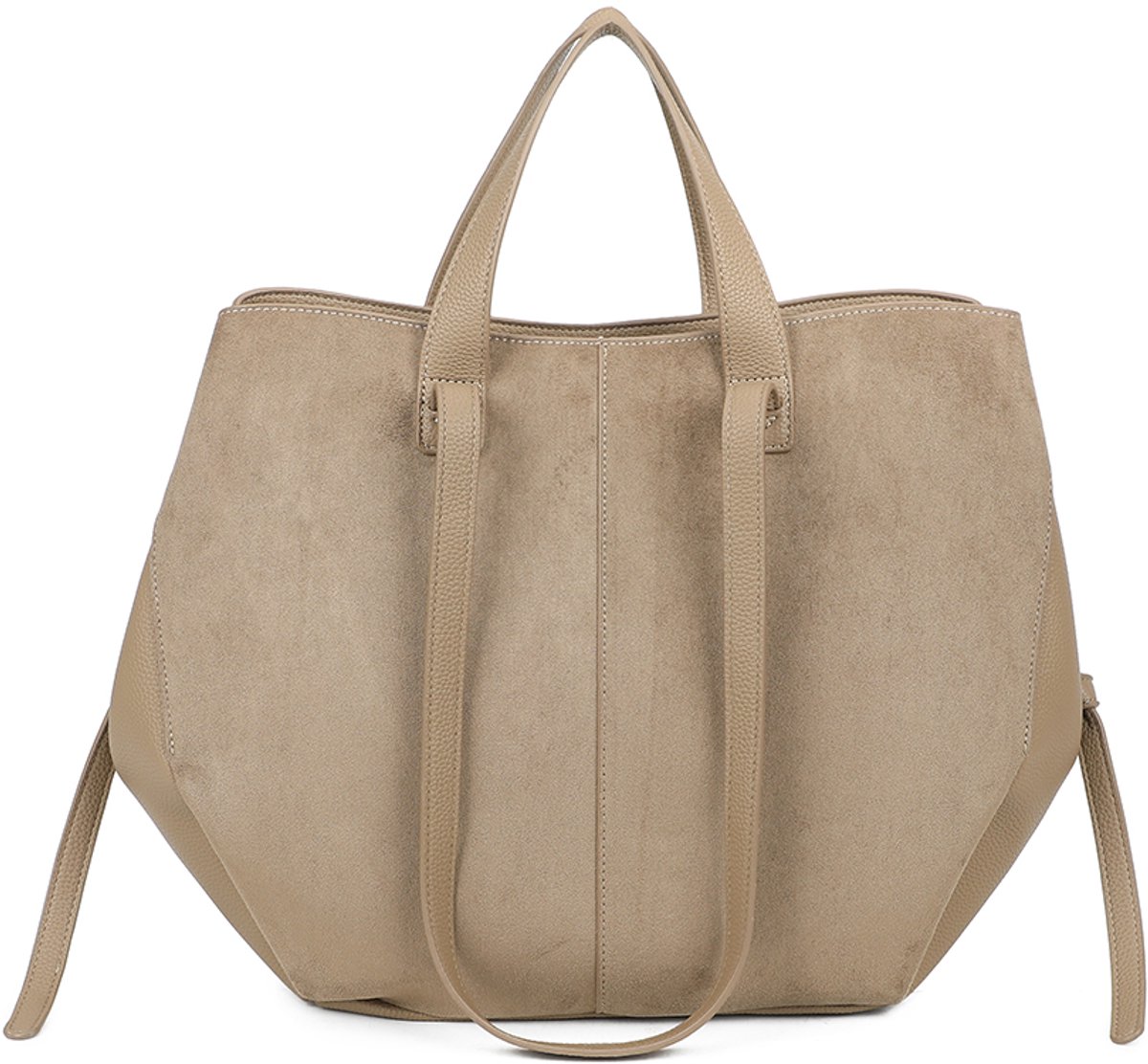 Gallantry® Dames Handtas – Shopper Tas – Grote Schoudertas – Werk Tas met Rits – Ruime Dames Tas - Taupe