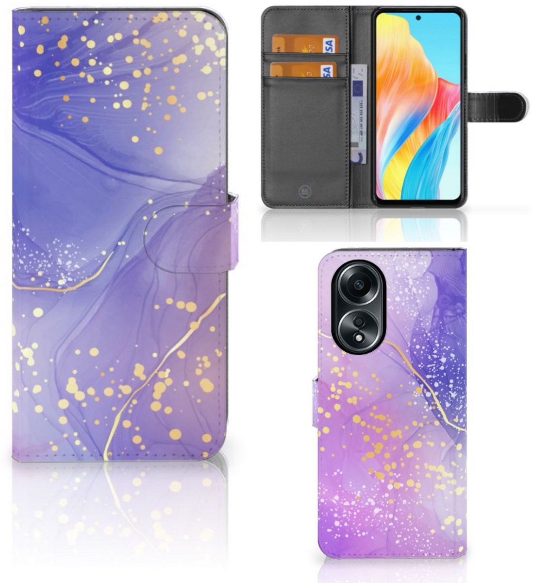 Hoesje voor OPPO A58 4G Watercolor Paars