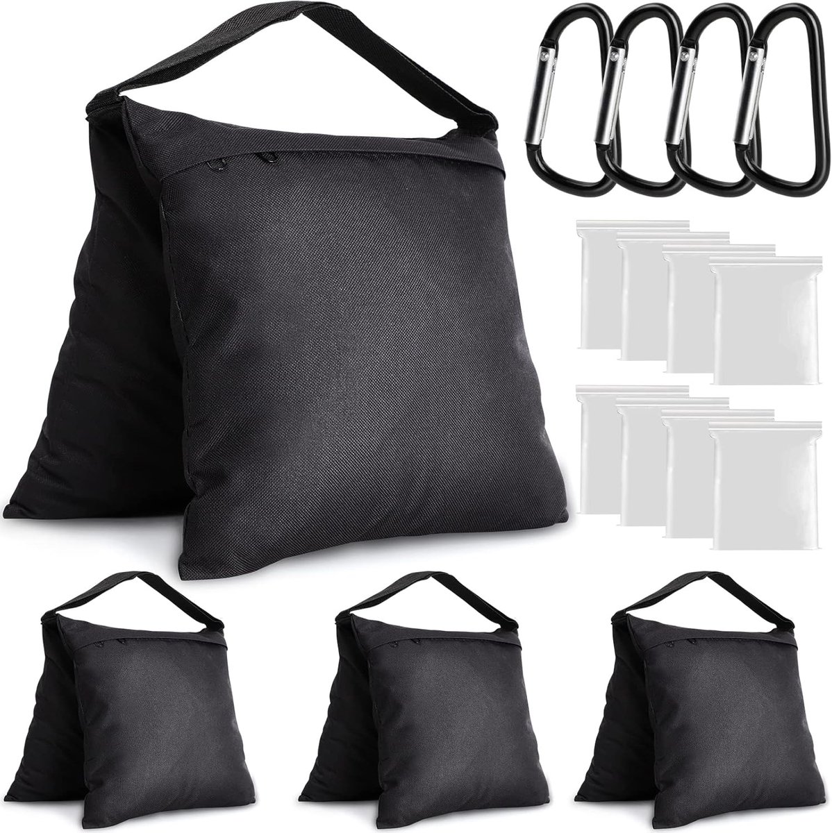 Zandzakken voor lichtstatieven - 4 stuks, 59 cm x 27 cm, maximale belasting 9 kg