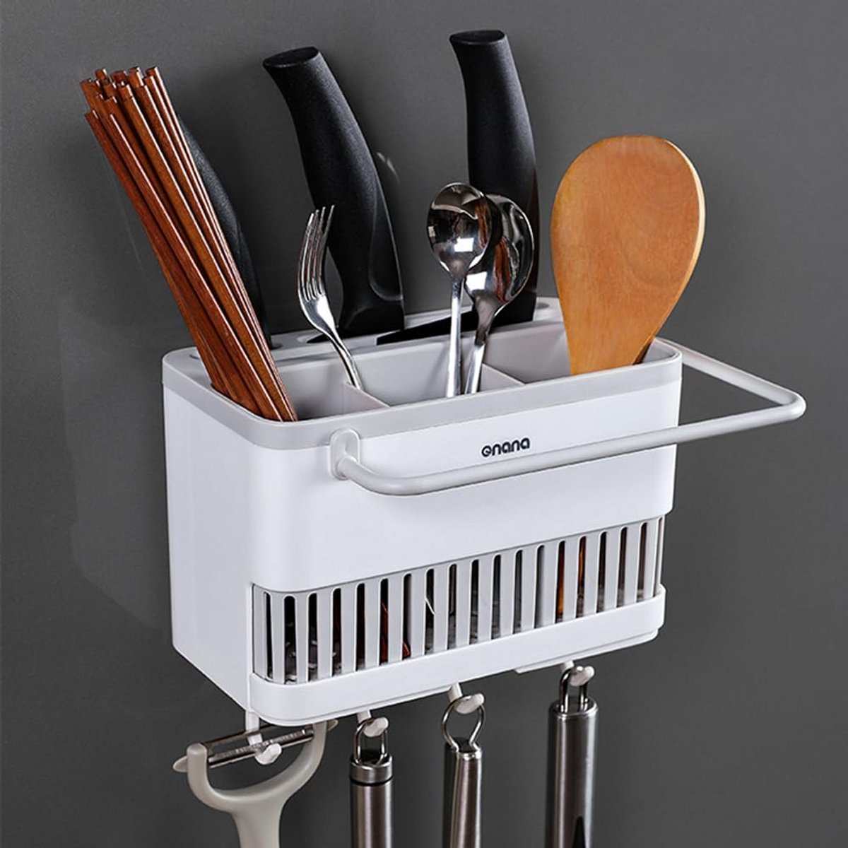 Multifunctionele Wandhouder voor Bestek en Keukenaccessoires